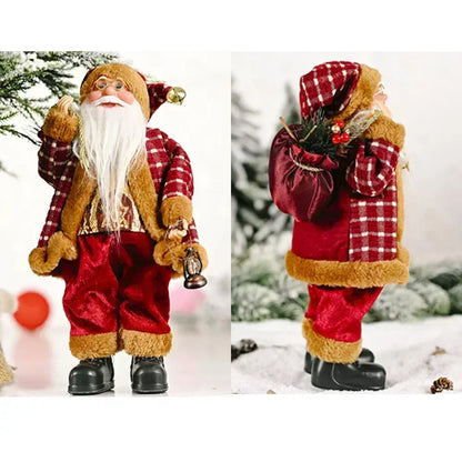 LED Light-Up Christmas Santa Doll – 30cm Holiday Decoration