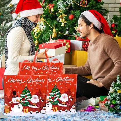 6pcs Christmas Gift Bags Santa Claus Tote Bag Christmas Decorations for Home 2025 Xmas Navidad Noel New Year Gifts Packaging Bag