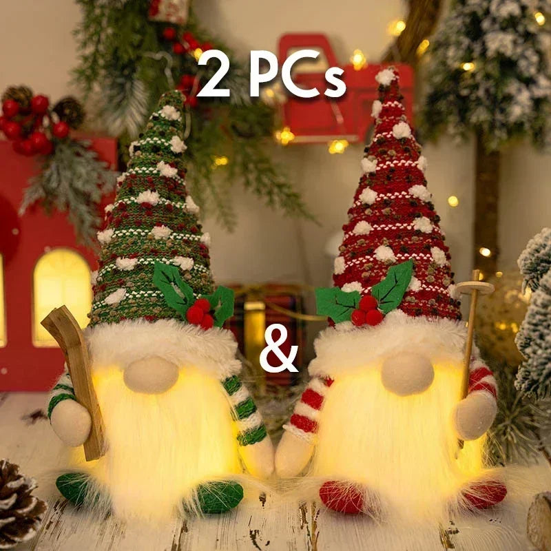 Glowing Christmas Gnome couple