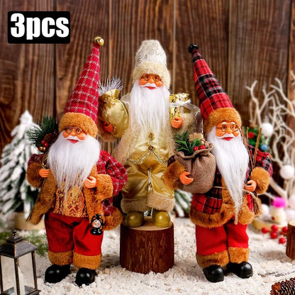 LED Light-Up Christmas Santa Doll – 30cm Holiday Decoration
