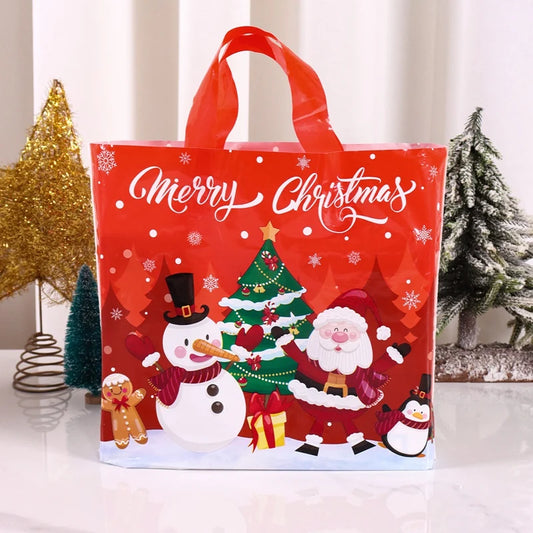 6pcs Christmas Gift Bags Santa Claus Tote Bag Christmas Decorations for Home 2025 Xmas Navidad Noel New Year Gifts Packaging Bag