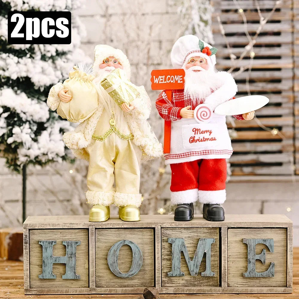 LED Light-Up Christmas Santa Doll – 30cm Holiday Decoration