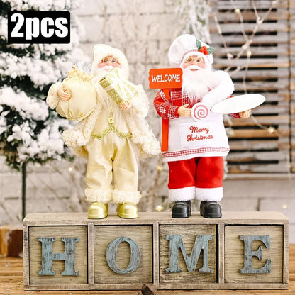LED Light-Up Christmas Santa Doll – 30cm Holiday Decoration