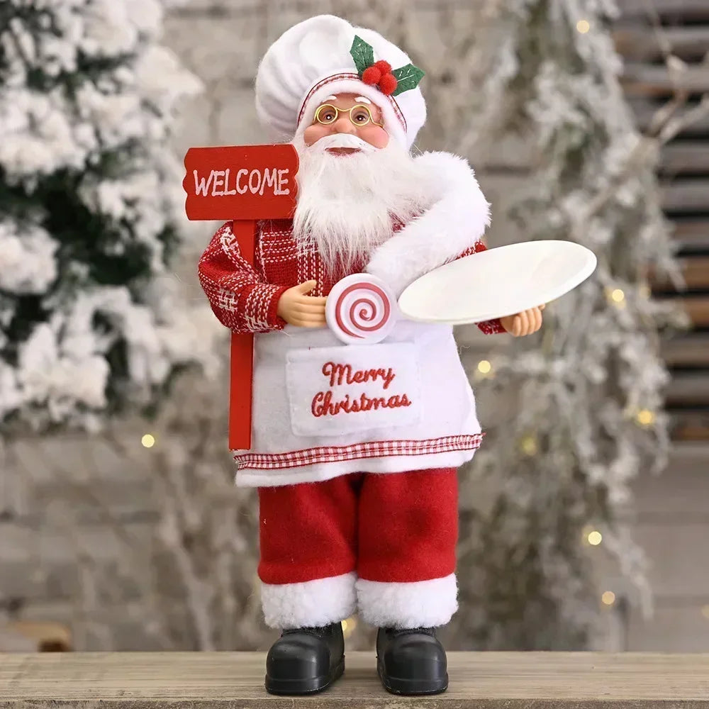 LED Light-Up Christmas Santa Doll – 30cm Holiday Decoration