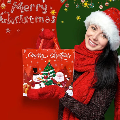 6pcs Christmas Gift Bags Santa Claus Tote Bag Christmas Decorations for Home 2025 Xmas Navidad Noel New Year Gifts Packaging Bag