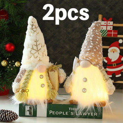 Glowing Christmas Gnome couple