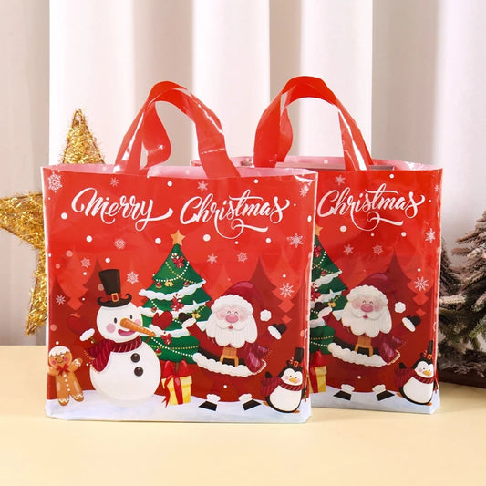 6pcs Christmas Gift Bags Santa Claus Tote Bag Christmas Decorations for Home 2025 Xmas Navidad Noel New Year Gifts Packaging Bag