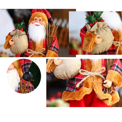 LED Light-Up Christmas Santa Doll – 30cm Holiday Decoration