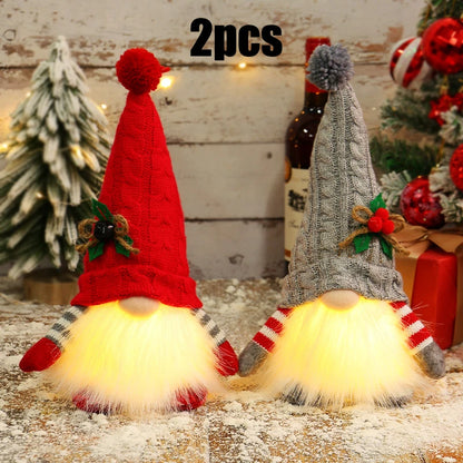 Glowing Christmas Gnome couple