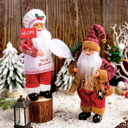LED Light-Up Christmas Santa Doll – 30cm Holiday Decoration