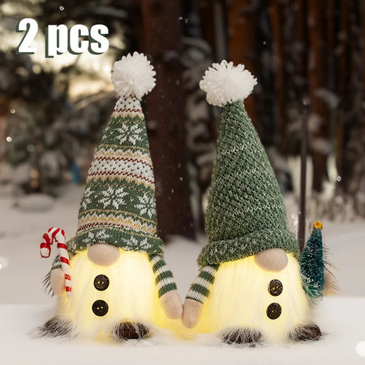 Glowing Christmas Gnome couple
