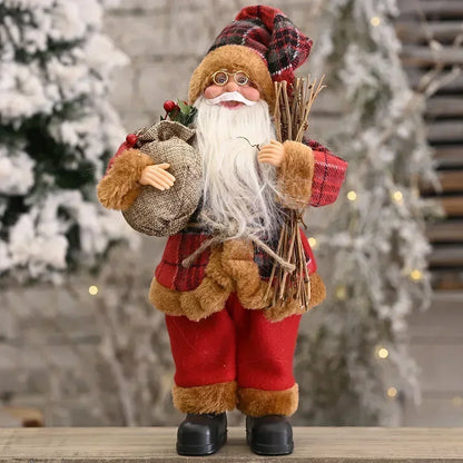 LED Light-Up Christmas Santa Doll – 30cm Holiday Decoration