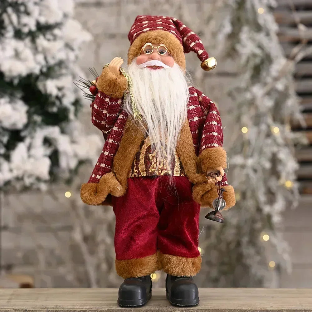 LED Light-Up Christmas Santa Doll – 30cm Holiday Decoration