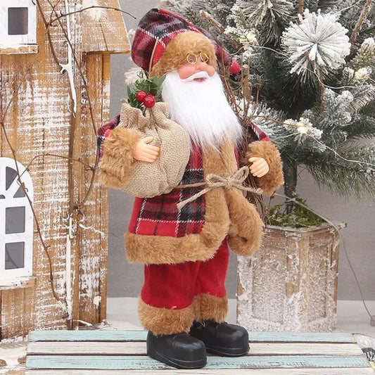 LED Light-Up Christmas Santa Doll – 30cm Holiday Decoration
